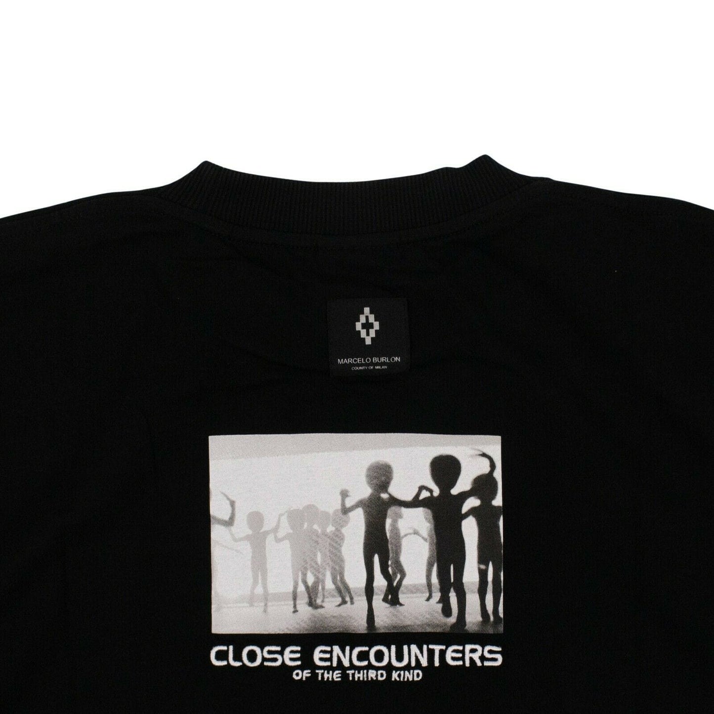 MARCELO BURLON x CLOSE ENCOUNTERS Text Print T-Shirt - Black