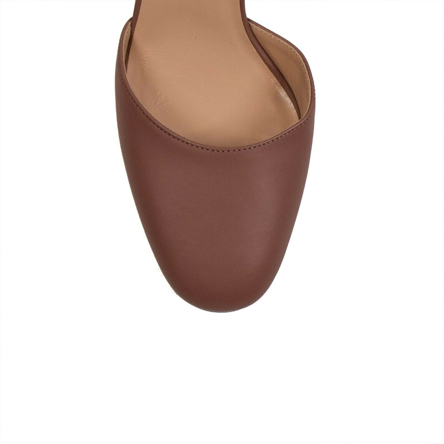 Ankle Strap Platform Leather Heels - Ankle Strap
