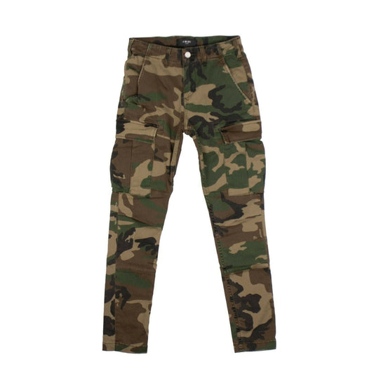 Camouflage Straight-Leg Cargo Pants - Multicolored