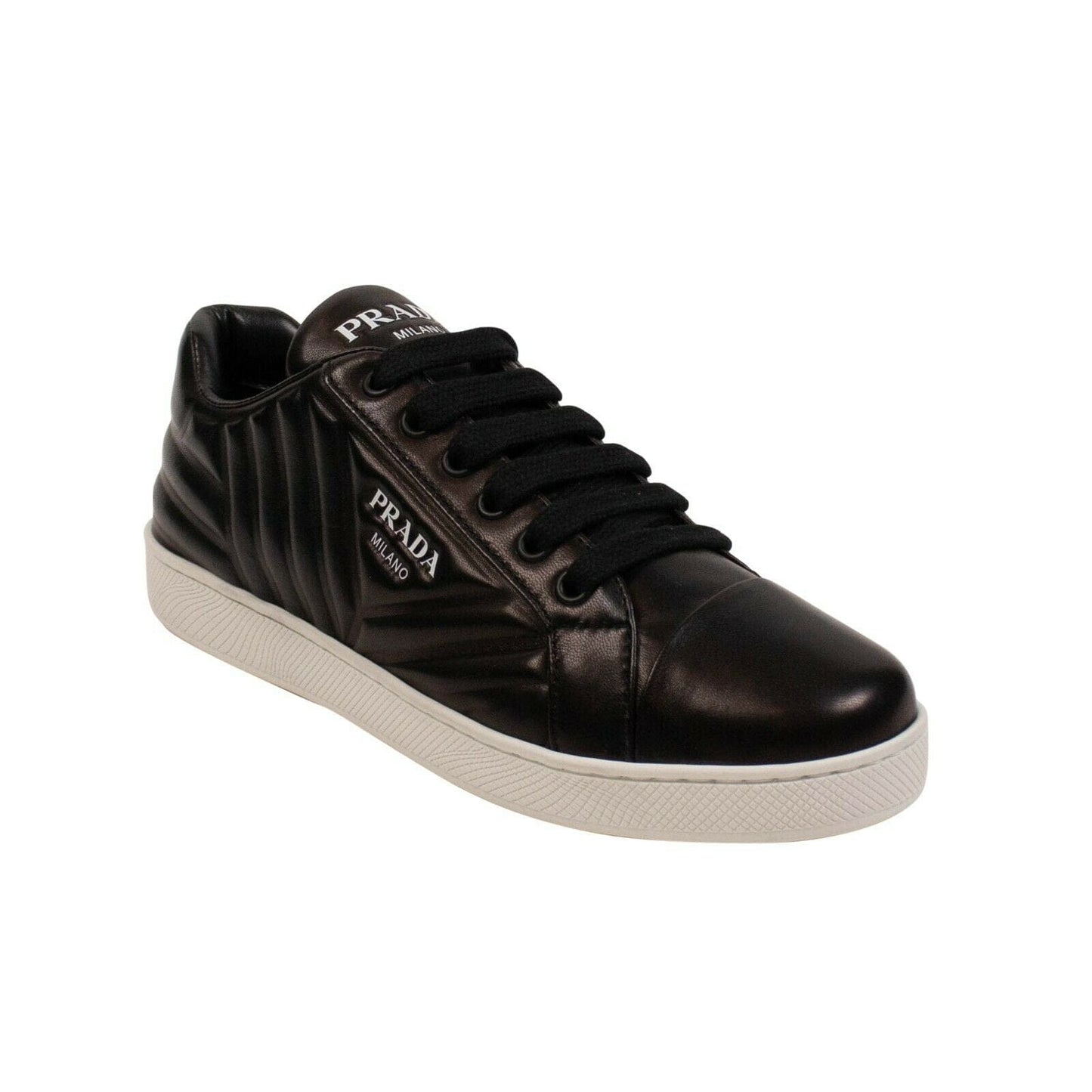 Nappa Leather Quilted Sneakers - Black