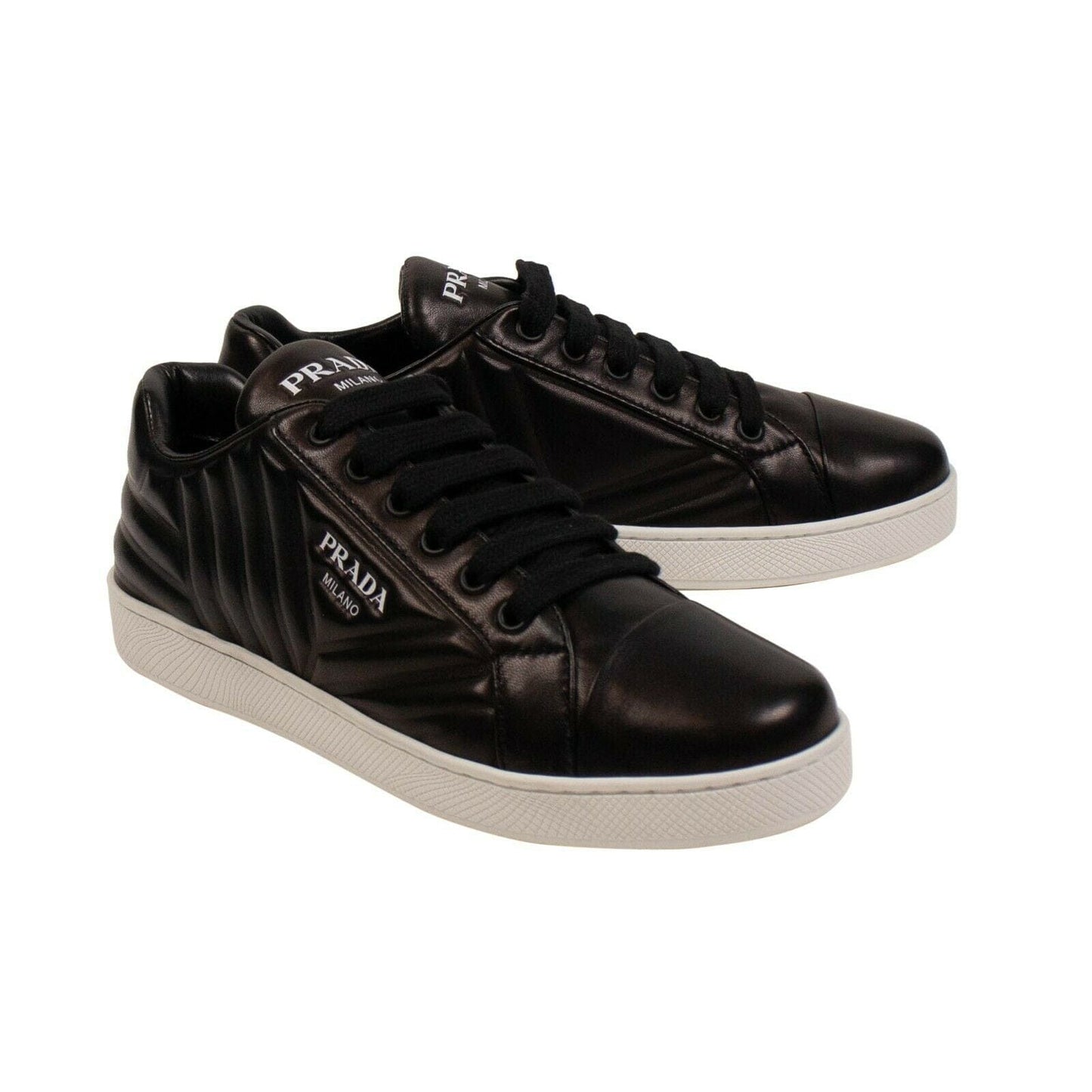 Nappa Leather Quilted Sneakers - Black
