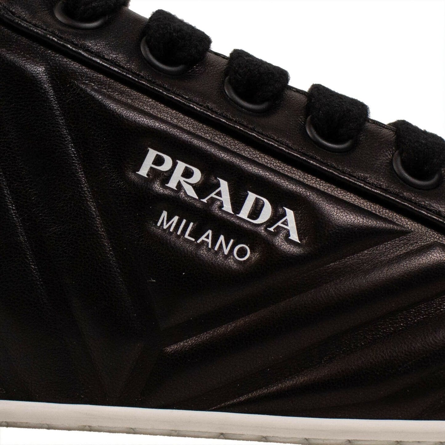 Nappa Leather Quilted Sneakers - Black