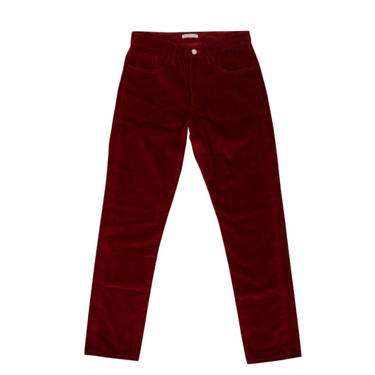Velvet Slim Fit Pants - Red