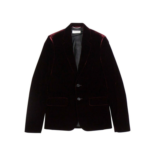 Velvet Classic Suit Jacket - Burgundy