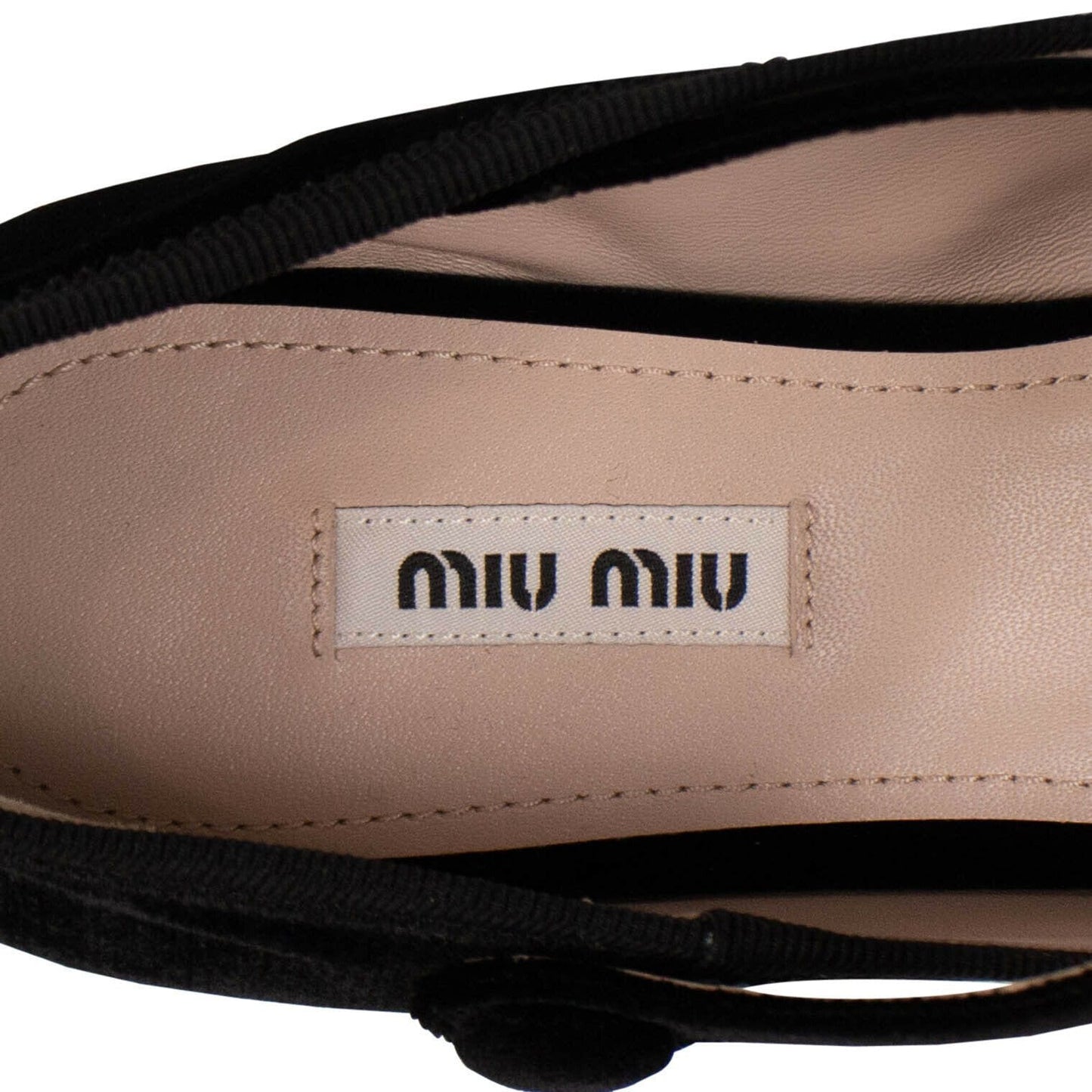 Velvet Cross Strap Ballerina Flats - Black