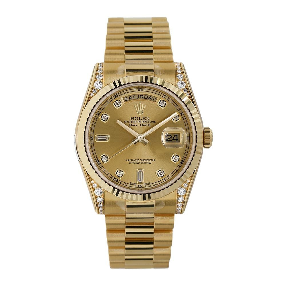 Rolex Day-Date 36, All Yellow Gold Diamond Dial 36MM Watch 118338
