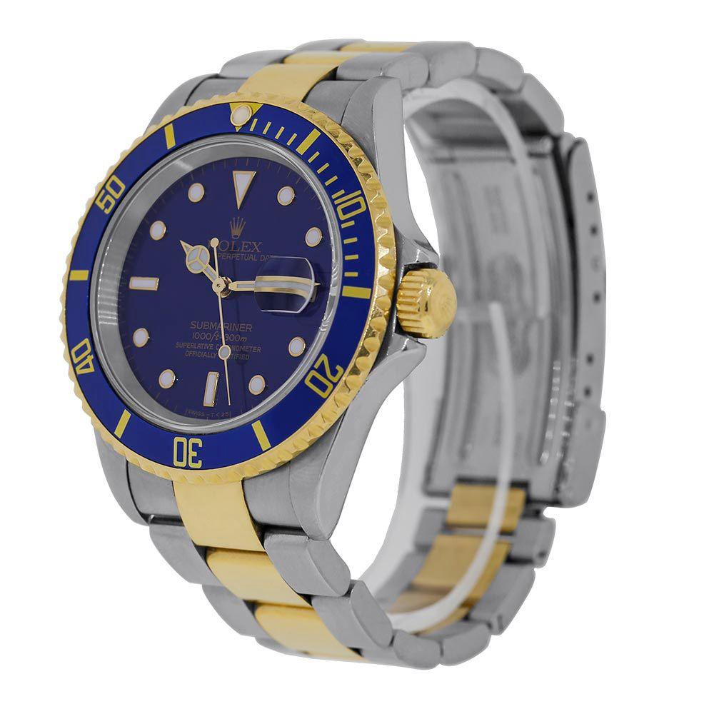 Rolex Submariner Date, Vintage Two-tone Stainless-Steel Blue Dial 40MM Watch 16613(PRE-OWNED)